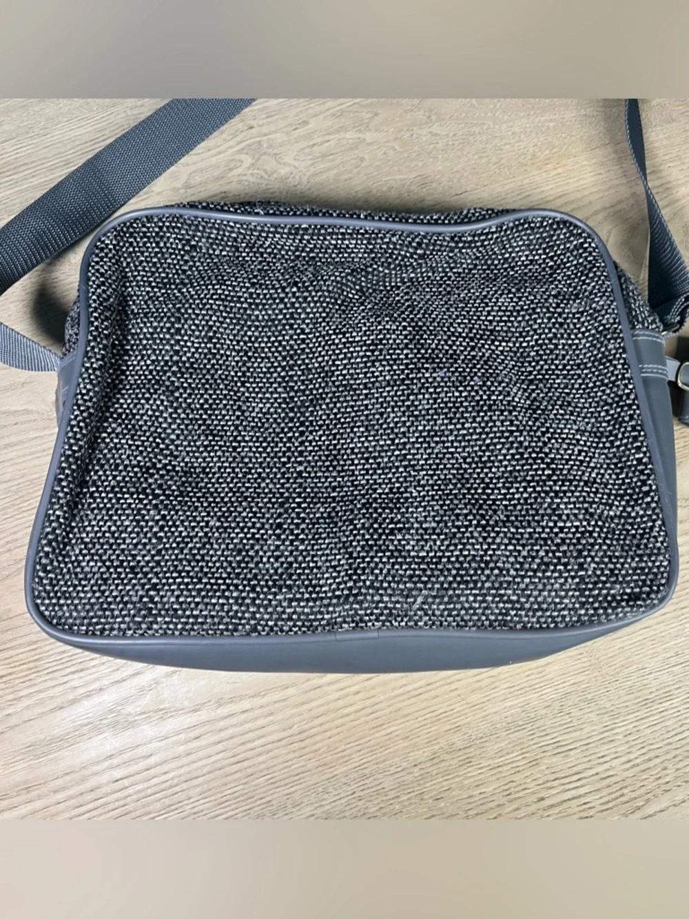 Oscar De La Renta Vintage 80s Travel Bag Gray Tweed Carry On Luggage